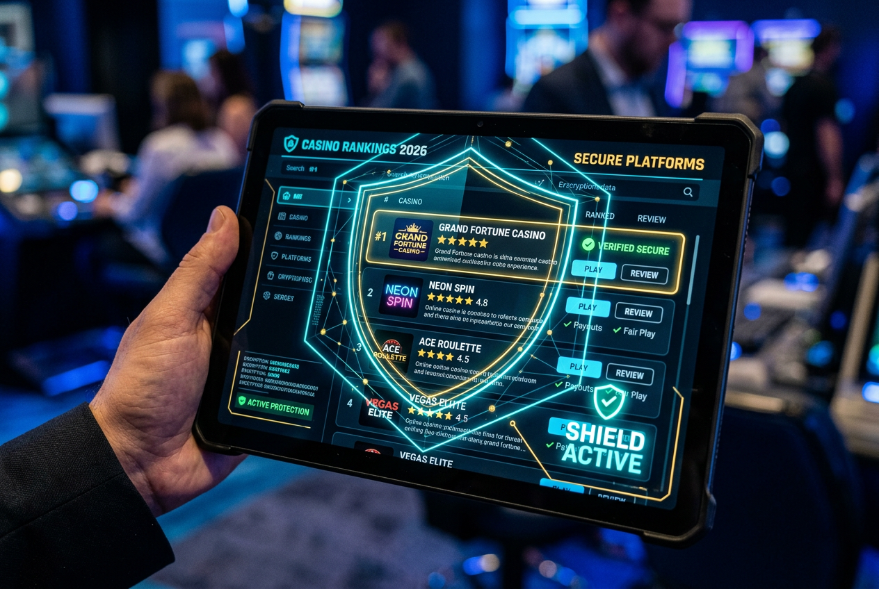 Professional online casino interface showing 2026 security and ranking standards
