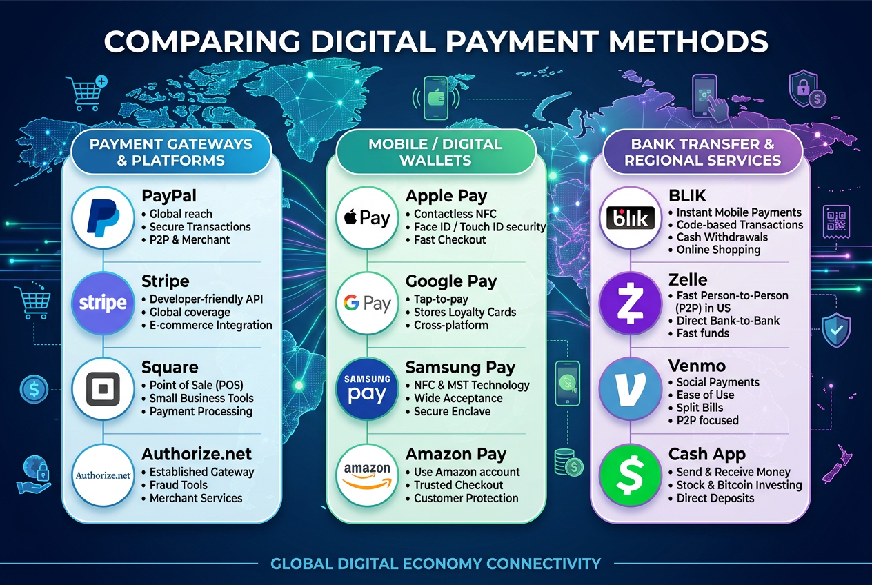 Comparison graphic of different online casino payment methods showing speed and security levels